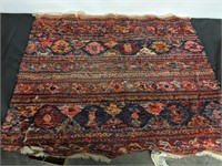 PERSIAN ENTRANCE RUG, SHOWS WEAR