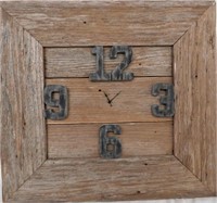 RUSTIC WOOD FRAMED BATTERY OPERATED CLOCK