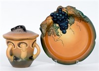 2 Ipsen Danish Pottery Pcs., Bowl and Lidded Jar