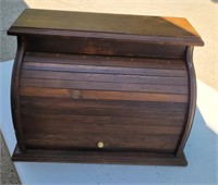 Wooden roll top bread box