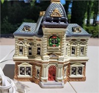 Dickens Collectibles porcelain lighted Town Hall.