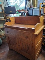 Antique Oak Dry Sink/1 Drawer over 2 Doors-36t x