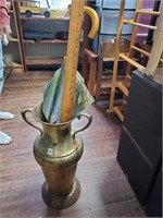 Brass Vase w/Yardstick  & Umbrella