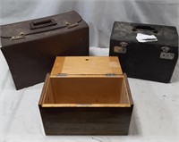 Salesman sampler briefcase, Singer portable case,