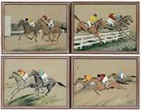 Set of 4 Framed Jockey Works, Signed