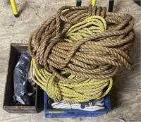 Assorted Hemp and Poly Rope and Casters