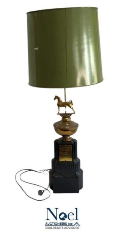 VTG 1947 Duquoin State Fair Trophy Horse Lamp