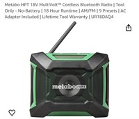 Metabo HPT 18V MultiVolt™™ Cordless Bluetooth