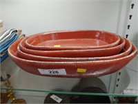 (4) Graduated Redware Platters