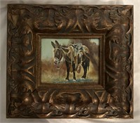 Small framed oil on canvas. Canvas is 5" x 6",