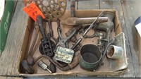 Box of vintage tools and others