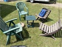 Personal Property-4 chairs,table,umb base, cooler