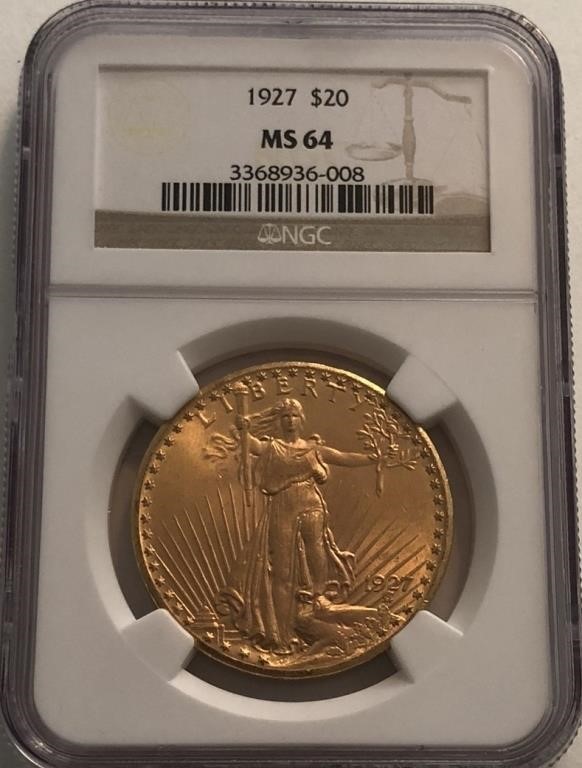 1927 $20 Saint Gaudens Gold Coin