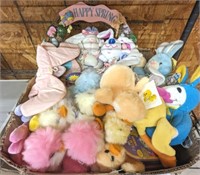 TRAY OF PLUSH ANIMALS, EASTER