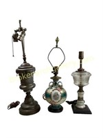 Three Various Table Lamps
