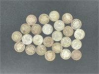 25 - silver Barber dimes