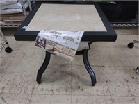 OUTDOOR STONE TOP END TABLE