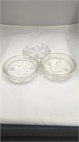 Set of 3 Vintage Glass Coasters