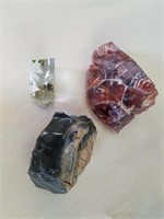 Lot Of 3 Large Glass Chunks