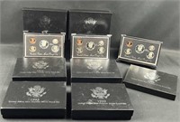 (7) 1992-1998 US Premier Silver Proof Coin Sets