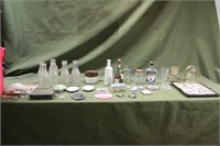 Vintage Glass Bottles, Vintage Cups & Clocks