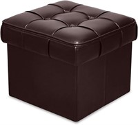 B6251 Folding Storage Ottoman, Brown