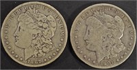 1887-O & 1901-O MORGAN DOLLARS FINE