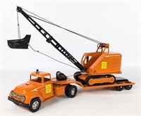 Custom Tonka State HiWay Truck w Lowboy & Dragline