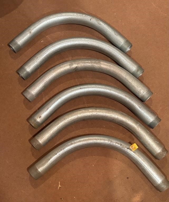 Six Steel Conduit Elbows