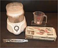 Rival Food Steamer, Electric Knife, Measuring Cup