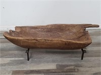 Large hand-carved wooden trough