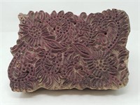 Vintage carved wood floral batik stamp