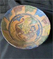 16th c Islamic style handmade ceramic bowl