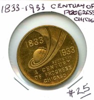 Token Chicago 1833-1933 Century of Progress -