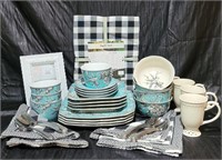 20pc 222 Fifth Adelaide Turquoise China Set