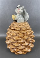 Vtg Metlox Squirrel Pinecone Cookie Jar