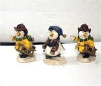 3 Penguin Figurines