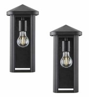 2 Pack 12 In.1-light Black Outdoor Wall Light