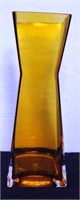 Vtg Amber Blown Glass Vase