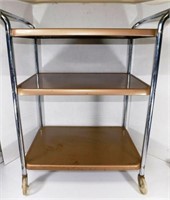 9 Vintage 3 Tier Kitchen Metal Rolling Cart with S