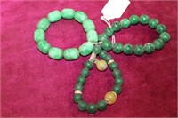 3pc Green beaded bracelets