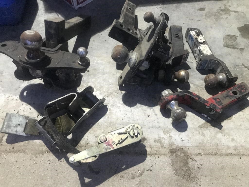 Lot of trailer hitches and ball