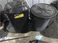 Two trash cans