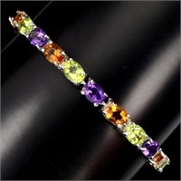 Natural  Amethyst Citrine Peridot 50.36 Ct Bracele