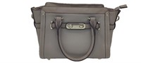 Coach Gray Flat Grain Leather Top Handle Satchel