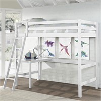 Hillsdale Solid Wood Twin Loft Bed  White