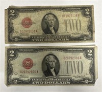 (2) 1928 2$ Bills