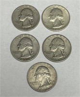 (5) Washington Quarter Dollars