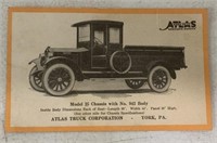 Atlas Model 25 Truck Corp Information Card