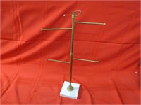 Brass display stand rack marble base.